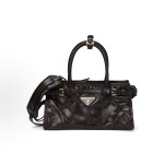 PRADA普拉达 Bonnie 经典三⻆徽标 ⼿提包 迷你 ⼥款 深棕⾊